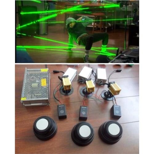 Design magic escape props Real life room green laser array chamber blue timer clock laser escape secret game kit