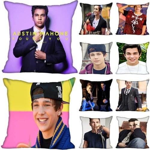 Hot Sale New Custom Austin Mahone Square Pillowcases zipper Custom Pillow Case 40x40cm 35x35cm DIY your image