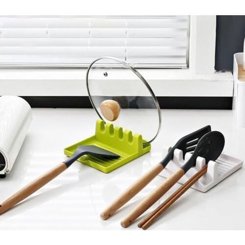 Kitchen Utensil Tableware Stand Containers Spatula Ladle Shelf Spoon Rest Pot Lid Holder Shovel Rack Cover Strainer Pad Tools
