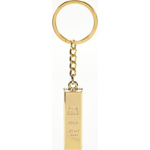Metal Key Holder Creative Gold Bar Keychain Key Chain Auto Pendant Auto Accessories Car Keyring Bullion Key Rings