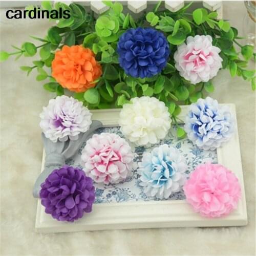 50pcs Mini Silk Artificial Hydrangea Flower Heads For Wedding Decorative Kiss Ball DIY Scrapbooking Candy Box Craft Fake Flower
