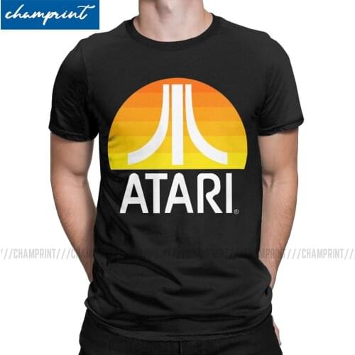 Mens T-Shirt Atari Logo Humorous Tee Shirt Atari Arcade Enthusiasts Atari Games T Shirt Round Collar Tops Gift Idea