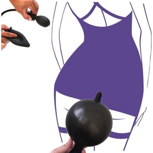 Soft Silicone Inflation Bigger Anal Butt Plug Massager Man Dildo Adult Toys Gay Erotic Bullet No Vibrator Sex Toys For Men Women