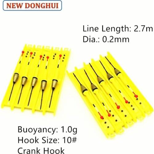 Newdonghui Fishing Float Set Winder Float Ready-Made Rig 5pcs/pack or 10pcs/pack Fishing Accessory Tackle 1G Buoyancy TP24059