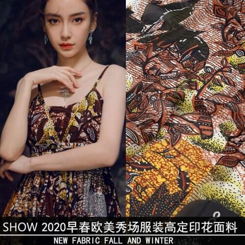 New High Fashion Fabric 2020 Early Spring European and American Show Custom Dress Skirt Digital Printed Fabric George