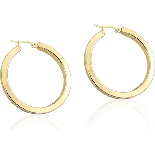 New Fashion Stainless Steel Jewelry Geometric Circle Square EarringsLadies Party Wedding Love Gift Wholesale