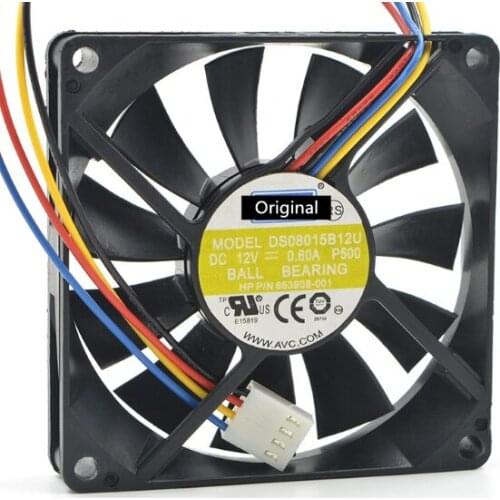 Original new 100% DS08015B12U 12V 0.60A 80*80*15 PWM 80mm chassis computer cooling fan