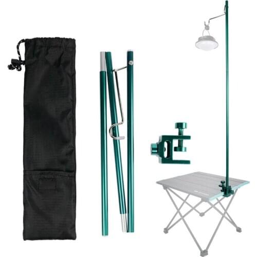 Outdoor Folding Lamp Post Pole Aluminum Alloy Portable Hiking Camping Tent Table Hanging Light Fixing Stand Holder Tools