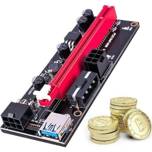 New PCI-E pcie Riser 009 Express 1X 4x 8x 16x Extender PCI E USB Riser 009S GPU Dual 6Pin Adapter Card SATA 15pin for BTC Miner
