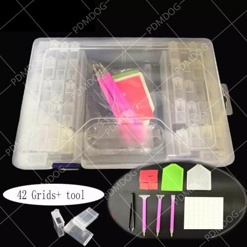 PDMDOG 42 Grids Diamond Painting Tools Beads Container Rhinestone Storage Box Diamond Painting Accessories Tools Wholesale Price