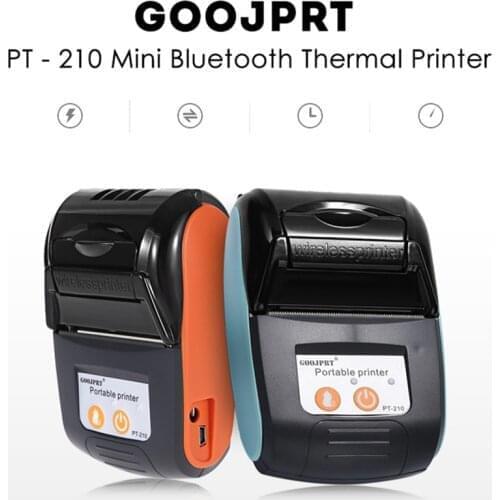 GOOJPRT PT210 58mm Thermal Receipt Printer USB & Bluetooth Interface Wireless Connect With Phone Free Application Mini Printer
