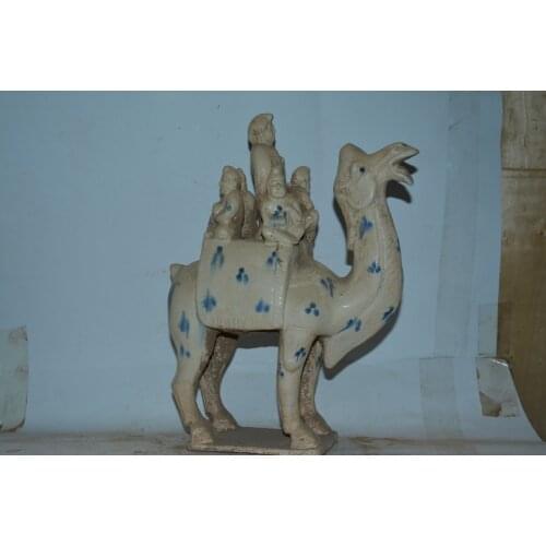 Rare Tang Dyansty(618--907)Tang San Cai woman riding camel statue,hand painted crafts /collection & adornment,Free shipping