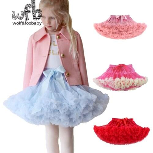 Retail 0-10 years children net yarn half skirt girls princess skirt pompon skirt summer