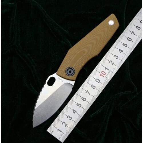 Clearance price SJ75 folding knife D2 blad titanium CF G10 handle outdoor camping hunting fruit knife survival tactics EDC tool