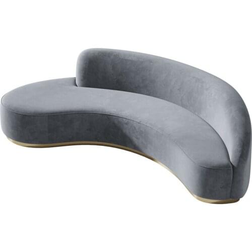 Special Shaped Nordic Living Room Lobby Simple Modern Light Luxury Fabric Villa Model Room Arc Flannel Sofa Combination