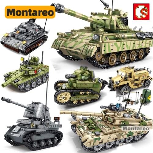 MOC Military Panzer Marder III Type 85 Tank Building Blocks WW2 Army Armored Truck Vehicle Weapon Model Education Toy Boy Gift