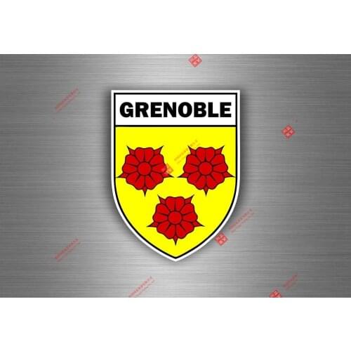 Funny Racing Aufkleber Motorrad Auto Sticker Schild Wappen Flagge Fahne Frankreich Grenoble Car Decal Decoration Laptop