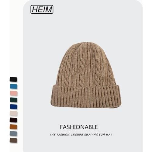 Unisex Winter Knitted Hats For Women Skullies Cap Men Beanie Hat Solid Color Caps Casual Beanies For Women Warmer Bonnet Red Hat