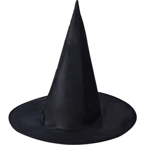 1PC Halloween Witch Hat Caps Masquerade Party Decoration Adult Womens Black Witch Hat For Halloween Costume Accessory Caps