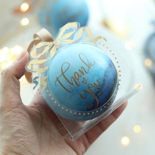 1Pc Blue Ocean Elf Ball European Romantic Wedding Candy Tin Box Red Round Ball Festival Celebration Supplies Packing Gift Box