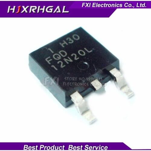 10pcs FQD12N20L FQD12N20LTM TO-252 200V logic level N-channel MOSFET