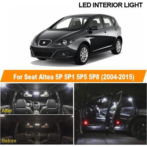 11pcs White Canbus Error Free Car LED Interior Dome Reading Map Trunk Light Bulb Kit For 2004-2015 Seat Altea 5P 5P1 5P5 5P8