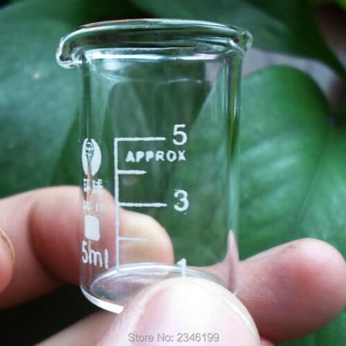 20PCS 5ML 10ML 25ML High Quality Clear Glass Beaker With Scale Borosilicate Glass Measuring Equipment School Lab Free Shipping