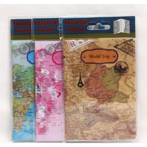 2020 Fashion World Trip Map Travel Passport Holder,3 Color PVC Leather Passport Cover Passport Wallets Passport Bag Case