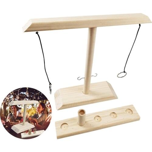 2021Party Toys Leisure Industrial Style Bar Drink Shop Handmade Wooden Ring Toss Hooks Fast-paced Interactive Game for Bars Home