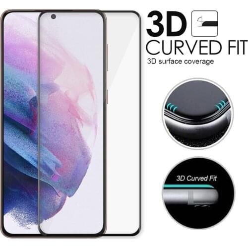 3D Curved Edge Full Cover Tempered Glass For Samsung Galaxy S21 S20 Ultra S10 5G Plus Screen Protector Tough Protective Film