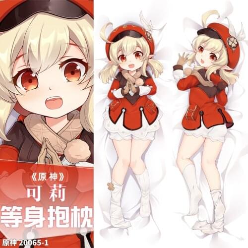 Anime Genshin Impact Klee Dakimakura 2WAY Hugging Body Pillow Case Cosplay Japanese Game Otaku Pillow Cushion Cover