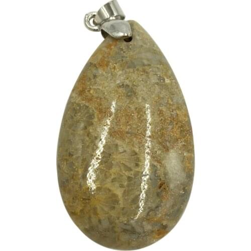 Free Shipping Women Fashion Jewelry Beautiful Chrysanthemum stone Water Drop Art Pendant Bead 1pcs C7997