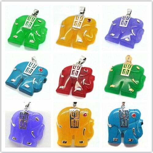 Fast shipping> >>>>Beautiful Handmade Natural Hand-Carved Chinese Jade Elephant Pendant Necklace 30% off