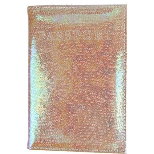 DIKEDAKU yellow Passport Cover for Women Travel Card Ticket Passport Holder Shiny Pu Leather English Word Covers for Passport