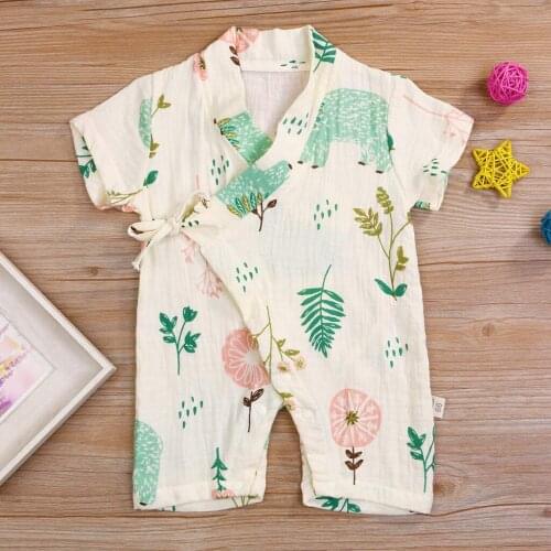 Newborn Infant Baby Boy Girls Cartoon Yarn Robe Kimono Romper Jumpsuit Sleepwear casual Summer newborn clothes roupa infantil