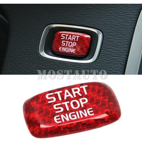 Red Engine Start Stop Switch Button Frame Cover Trim For Volvo XC60 V40 V60 S60 S80 1pcs Car Accessories Interior Car Decor