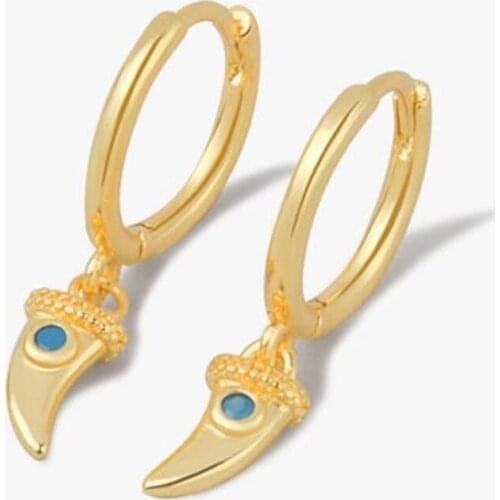 Creative Wolf Teeth Zircon Clip Earrings Simple Gold And Silver Color Earrings Jewelry Vintage Womens Ear Accessories