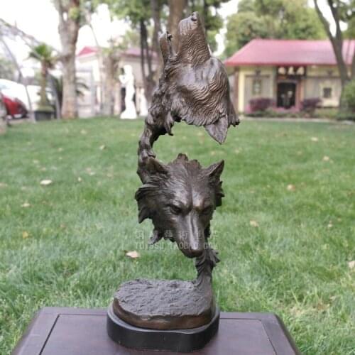 Copper sculpture crafts double animal sculpture abstract art home decoration Art Bronze Statue decoration gift craft Home