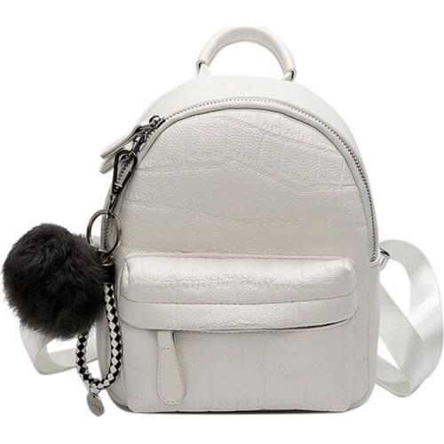 Mini Backpacks Women PU Leather Cute Small Backpack Female White Back Pack Black Backpacks for Teen Girls Fashion Bagpack