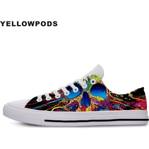 Men Casual Shoes Colourful Sugar Skulls Hot Fashion For High Quality Harajuku 3D Printing Sugar Skulls Off White Shoes Man