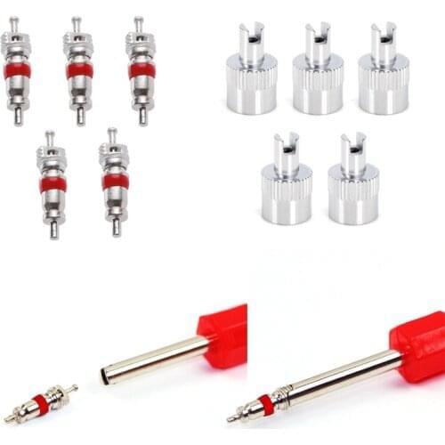 Car ABS Slotted Head Valve Stem Caps With Zinc alloy Tire Valve Core Replacement Tools Kit for LEXUS RX300 RX450 Car accessories