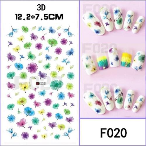 10pcs/lot The latest Japanese nail art 3D adhesive Ultra-thin 3d nail stickers new Japanese fantasy flowers nail manicure decal