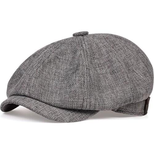 New mens casual newsboy hat spring and autumn thin retro beret hat fashion wild casual hat unisex wild octagonal hats