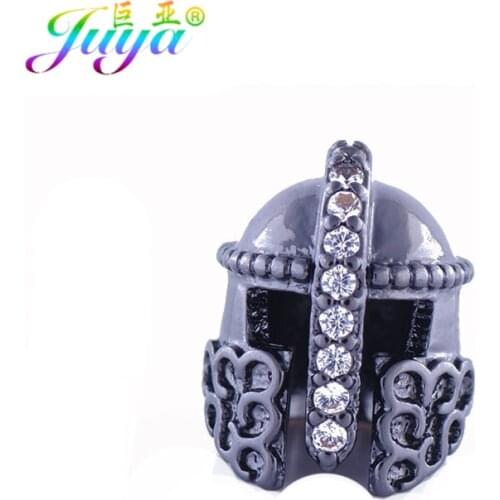 Wholesale 10 Pieces Metal Beads Spartan Helmet Charm Beads Accessories For Women Men Natural Stones Beadwork Jewelry Making
