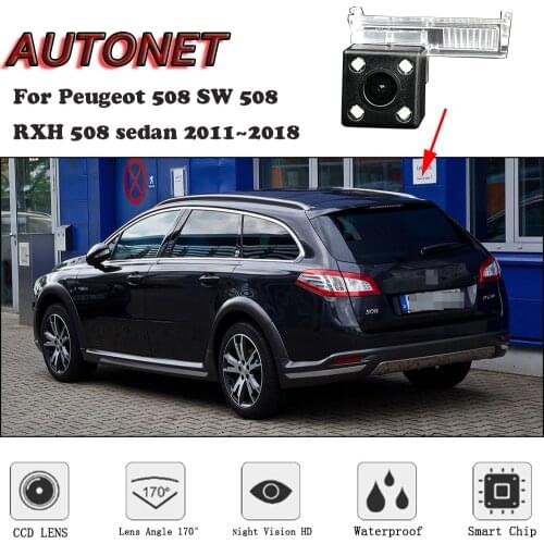 AUTONET HD Night Vision Backup Rear View camera For Peugeot 508 SW 508 RXH 508sedan 2011~2018/Original hole/license plate camera