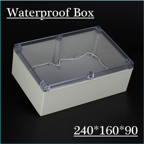 240*160*90mm IP65 Transparent Lid Plastic ABS Box With Mounting Plate,Waterproof Enclosure Caja Plastco