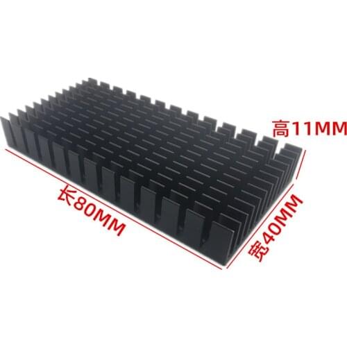 1pcs heatsink With Thermally Conductive Adhesive 80*40*11MM Heatsink Black Electronic Radiator THERMAL PAD Aluminum Sheet