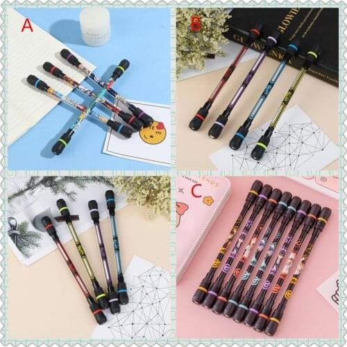 Twirling Spinning Pen Spin Trick Rolling Ballpoint Gel Pen Blue Ink Refill Finger Playing Matting Pen School Office Set