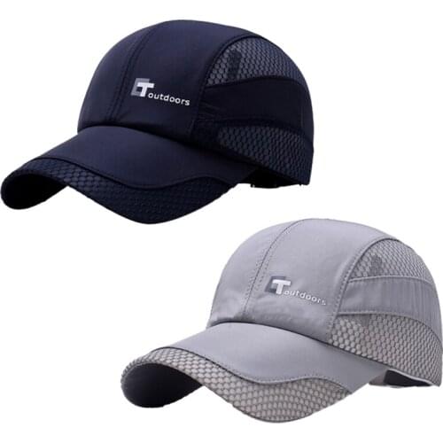Mesh Cap Men Women Letter Embroidery Cotton Polyester Quick Dry Anti-UV Adjustable Hats Outdoor Running Golf Tennis hat
