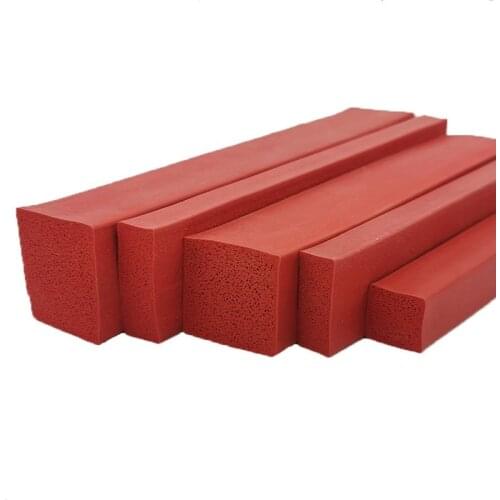 Silicon Foam Strip Heat Insulation Hight Temperature Resist Silicone Rubber Bar 1 - 20mm Thick 1m 5m Red